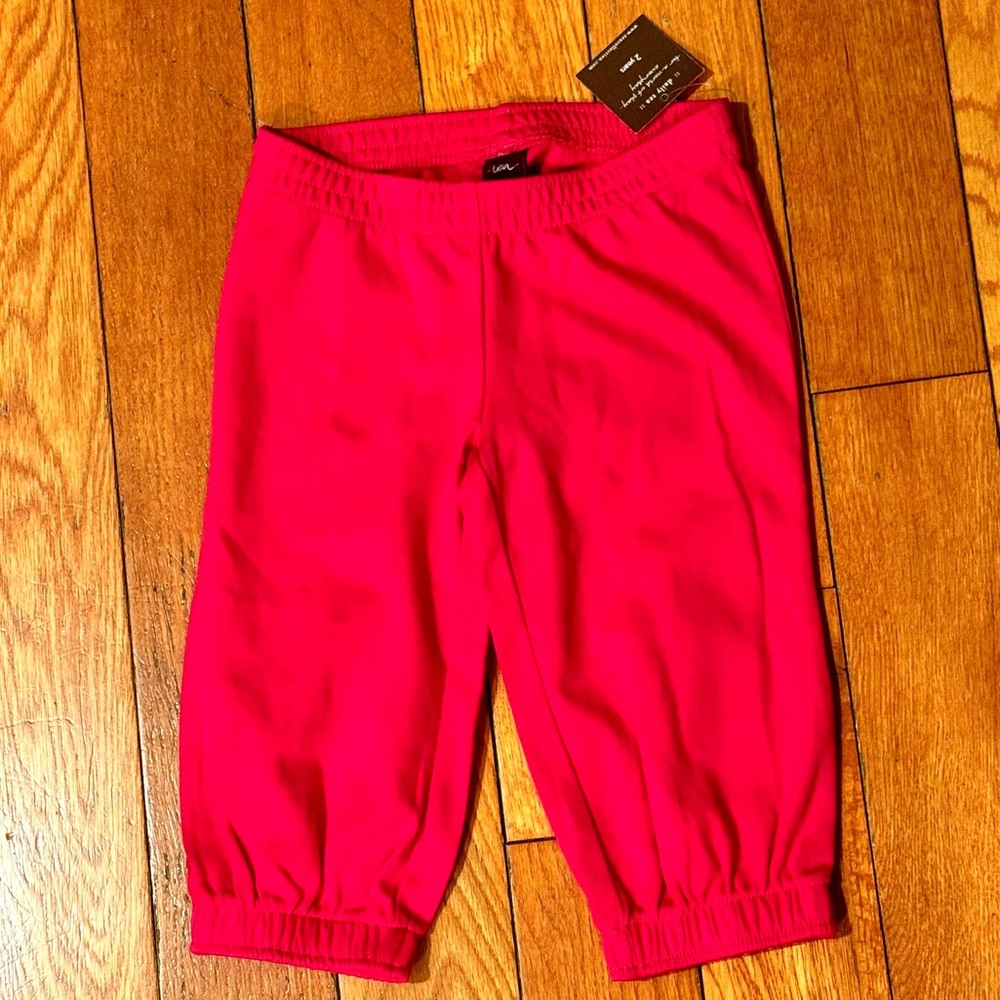 NWT Tea Collection 2T Girls Pink Jogger Pants 100% Cotton